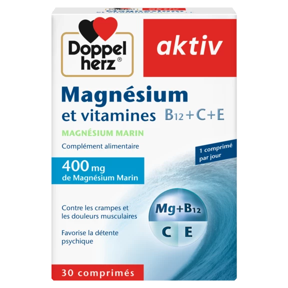 Illustration of the product packaging Doppelherz aktiv Magnésium et vitamines  front view
